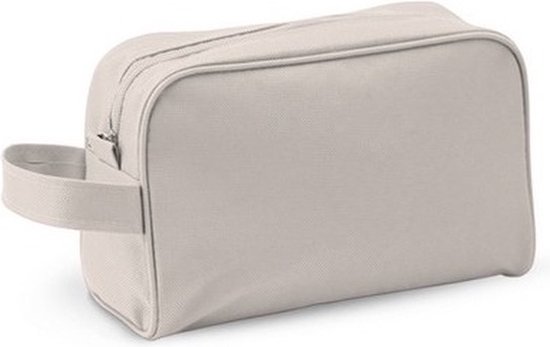 Foto: Toilettas make up tas met handvat beige 21 x 14 x 10 cm kind volwassenen reizen handbagage