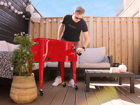 AXI Retro Cooler Rood - Koeler met wielen - 76L inhoud - Koelbox met aftapkraan