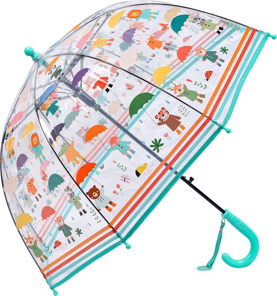 Juleeze Parapluie pour enfants Ø 70x65 cm Transparent Plastique Animaux
