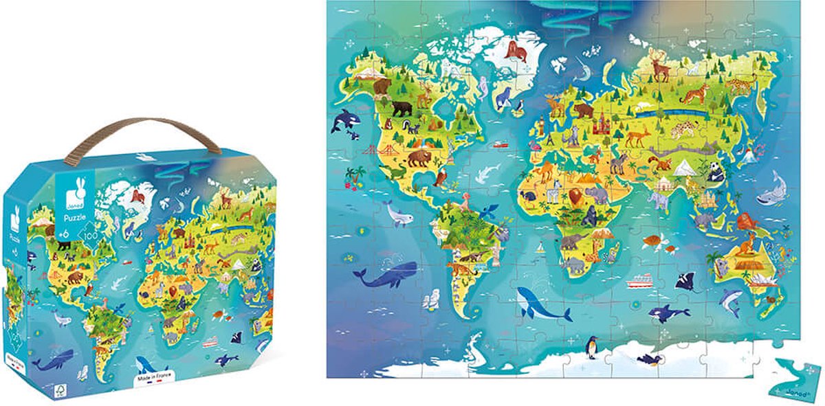Janod - Puzzel - De wereld — afbeelding 2