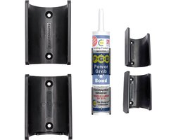 Stealthmounts houder voor lijmtubes - siliconen - 2 stuks - zwart en duurzaam kunststof