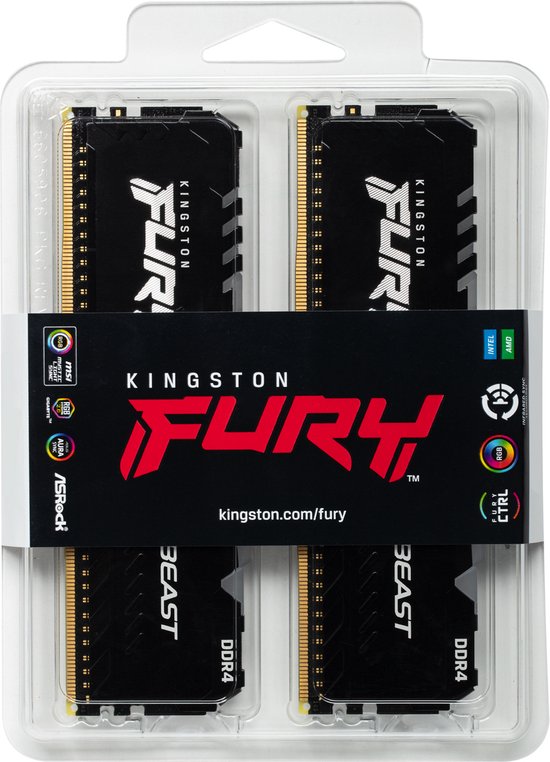 Kingston Technology FURY Beast RGB geheugenmodule 32 GB 2 x 16 GB