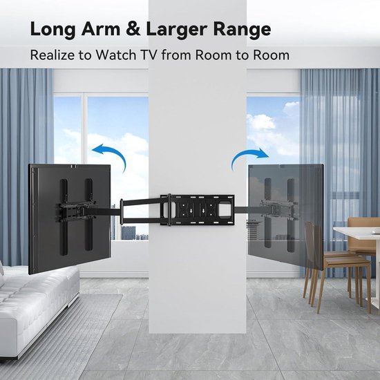 suptek TV-muurbeugel met 1020 mm verlengarm, tv-beugel geschikt voor de meeste tv's van 26 tot 65 inch, tv-houder draaibaar en kantelbaar tot 40 kg, maximale VESA 400 x 400 mm