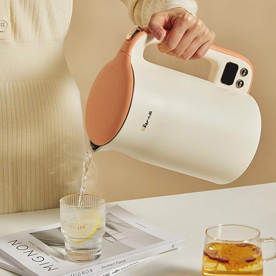 Bear 1,7 l waterkoker van roestvrij staal 304 met 11 temperaturen, 1800 W, bescherming tegen droge brandwonden, dubbele bescherming tegen verbranding, precisiecontrole door led 40 °C - 100 °C