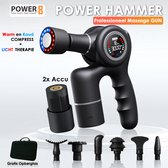 Bol.com Power-8® Professioneel Massagepistool voor Sporters & Fysiotherapie – Druksensor – 8 Koppen – Warm & Koud Compress – Spi... aanbieding