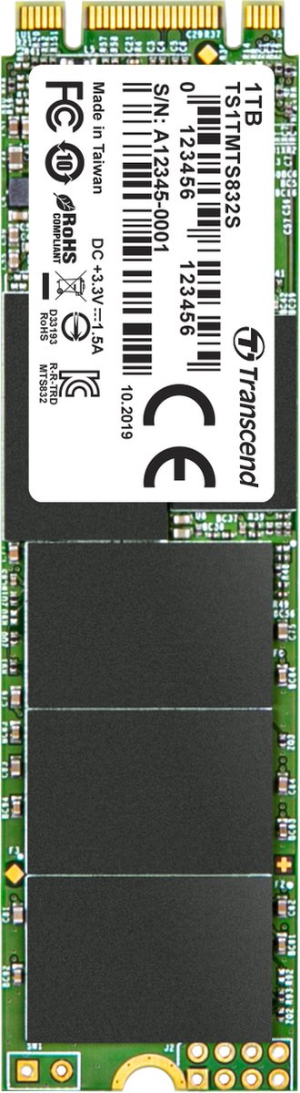 Transcend 832S – 1 TB SATA M.2 SSD 2280 harde schijf – M.2 SATA 6 Gb/s – Retail TS1TMTS832S