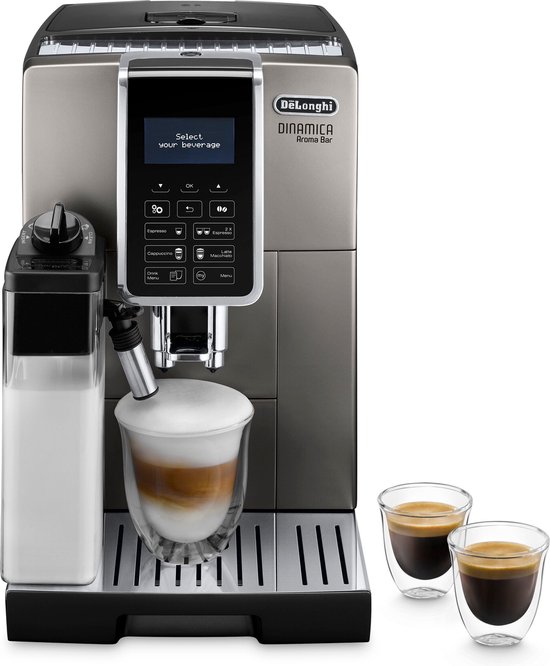 De’Longhi Dinamica Ecam Aroma Bar - Volautomatische Espressomachine - Premium Koffiezetapparaat - 13 Drankmodes - 1,8 l - Gunmetal Grijs- ECAM359.57.TB