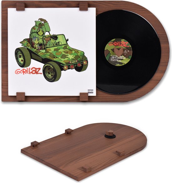 VinylCrafts - Cadre LP - Système de suspension LP - Aspect noyer - Taille de l'album 12 pouces - Accrochez le LP au mur - Handgemaakt dans l'Achterhoek
