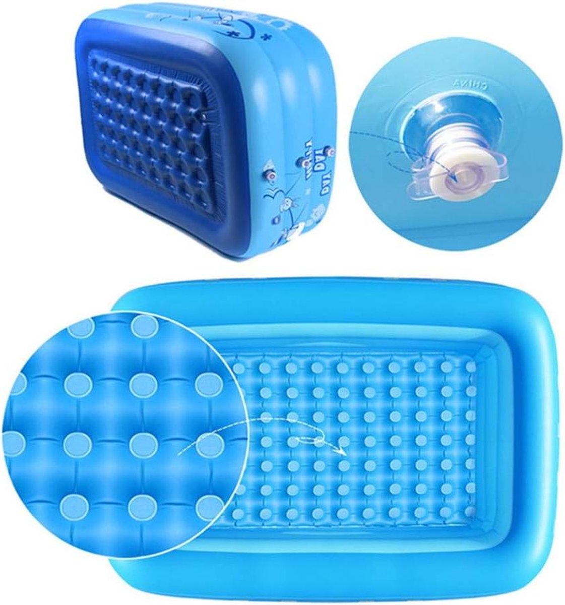 Goedkoopste Opvouwbare dikkere duurzame baby bad opblaasbaar - draagbaar reizen douche wastafel - blauw baby zwembad