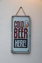 Wandbord hout "Cold Beer Here"