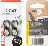 Nite Ize Microlock S-Biner Aluminium - Karabijnhaak 2 Pack - Olive