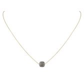 Collier goud vierkant grijs agaat