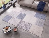 Patchwork vloerkleed Calvin - blauw 200x290 cm