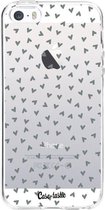 Casetastic Apple iPhone 5 / iPhone 5S / iPhone SE Hoesje - Softcover Hoesje met Design - Green Hearts Transparant Print