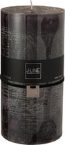 J-Line Cilinderkaars Stompkaars Zwart/Bruin Xxl Cm-140U Set van 6 Stuks