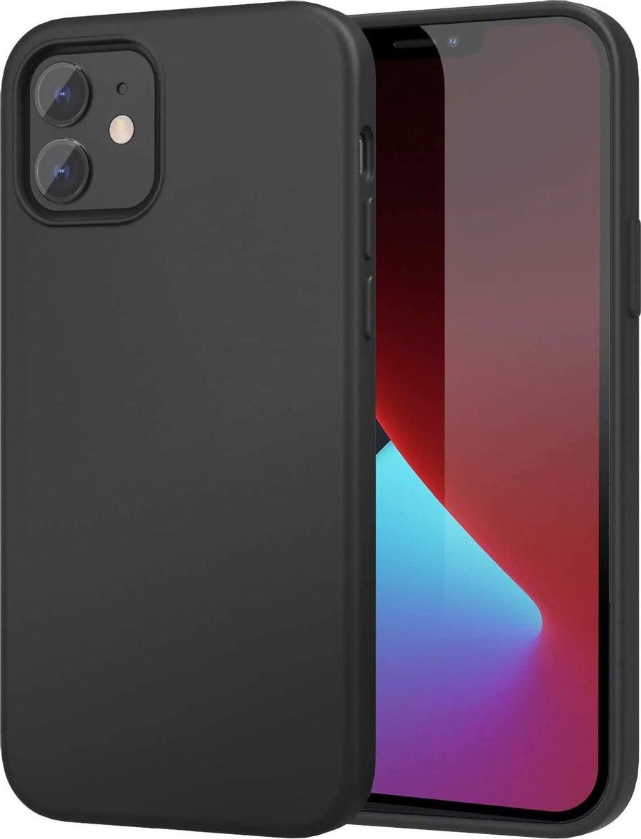 TrendyBescherming Telefoonhoesje - Back Cover - Geschikt Voor Apple IPhone 12 Mini - Zwart En Black