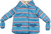 Ducksday - winterjas voor baby - Afneembare wantjes - waterdicht - unisex - Benjamin - maat 74 - gratis sjaal