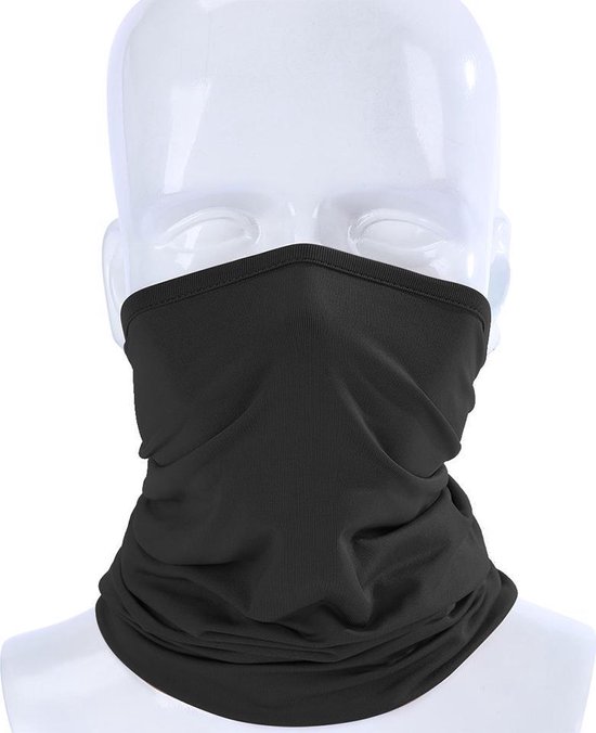 Bandana Face Mask Zwart - avec 3x filtre à charbon PM2.5 - Avec porte-filtre - Masque buccal non Medisch - Écharpe - Élastique - Stretch - Masque buccal - Filtre - Visage - Bandeau
