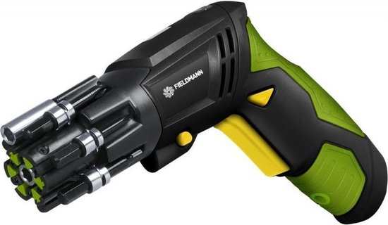 Accuschroevendraaier 3,6V Li-Ion Fieldmann FDS10102-A met 6 bits, LED verlichting, verstelbare handgreep, 490g