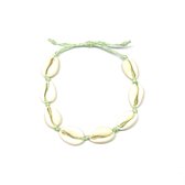 Armband met schelpjes - Turkoois