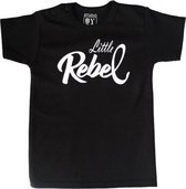 STUDIO BY BO® Baby T-shirt Little Rebel Zwart | 100% OEKOTEX gecertificeerd katoen | Maat 56