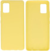 Bestcases Color Telefoonhoesje - Backcover Hoesje - Siliconen Case Back Cover voor Samsung Galaxy A41 - Geel