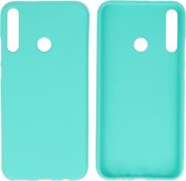 Bestcases Color Telefoonhoesje - Backcover Hoesje - Siliconen Case Back Cover voor Huawei P40 Lite E - Turquoise