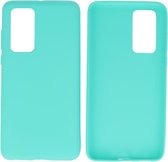 Bestcases Color Telefoonhoesje - Backcover Hoesje - Siliconen Case Back Cover voor Huawei P40 - Turquoise