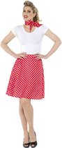 Jaren 50 Kostuum | Rode Stippen Jaren 50 Polka Dot | Vrouw | Small / Medium | Carnaval kostuum | Verkleedkleding