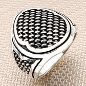 Zilveren ring heren breipatroon - 20.50 mm / maat 64