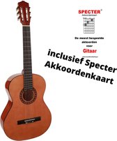 Klassieke Gitaar | Met Handige Specter Akkoordenkaart | 3/4 | Geschikt voor kinderen | 91 CM |