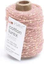 Vivant Koord Katoen Lurex Twist roze / goud - 50 MT 2MM