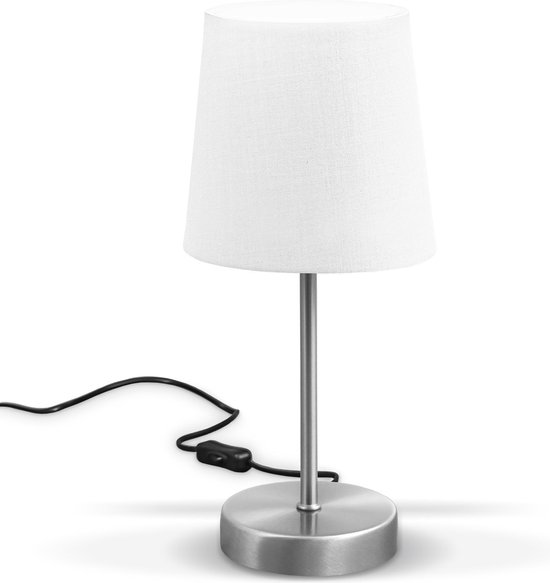 B.K.Licht - Klassieke Tafellamp - witte bedlamp - excl. E14 lichtbron