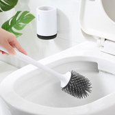Ecoco - Siliconen Toiletborstel met muurbevestiging - Wit / Grijs