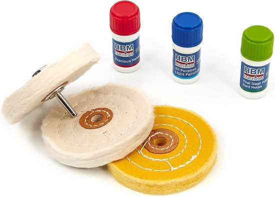 Set de polissage 7 pièces incl. Pâte à polir et mandrin