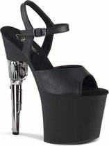 Pleaser Sandaal met enkelband, Paaldans schoenen -37 Shoes- BONDGIRL-709 Paaldans schoenen Zwart