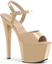 Pleaser Sandaal met enkelband, Paaldans schoenen -44 Shoes- SKY-309 Paaldans schoenen Creme