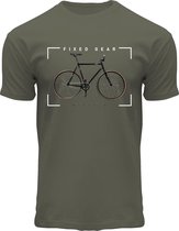 Fox Originals Fixed Gear Essentials T-shirt Heren & Dames Katoen Khaki Groen Maat S