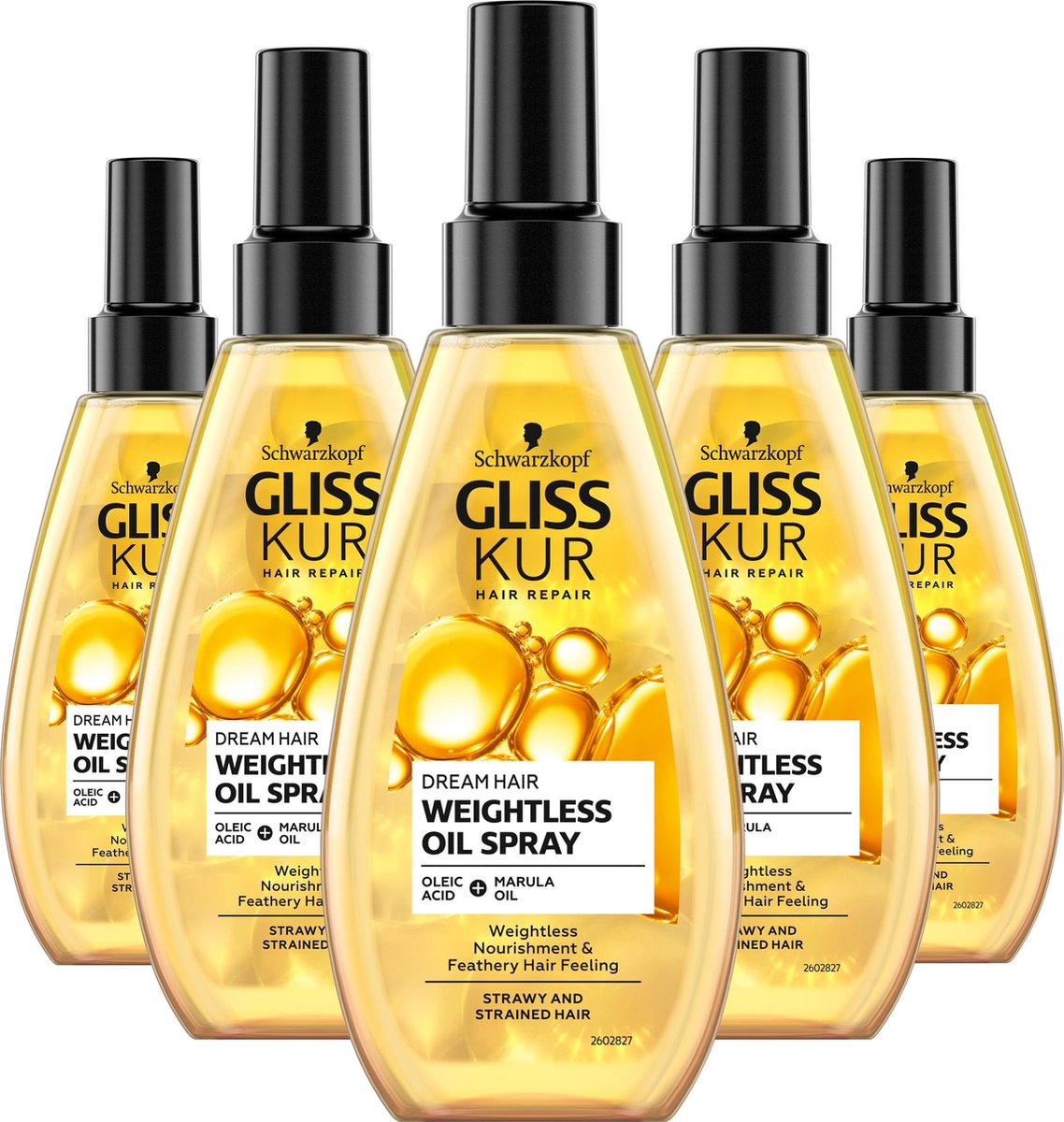 Gliss Kur Oil Nutritive Dream Hair Vederlichte Haarolie 5x 150 ml - Voordeelverpakking