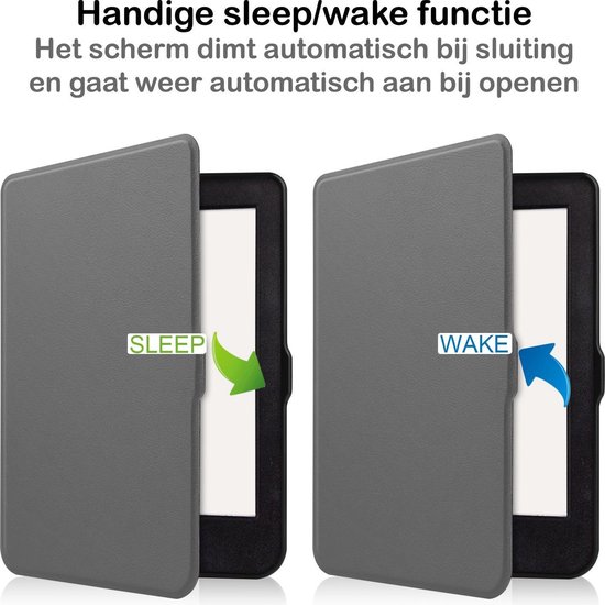 Hoesje Geschikt voor Kobo Nia Hoesje Luxe Bescherm Case - Hoes Geschikt voor Kobo Nia Hoes Book Cover - Grijs van Hoesje  — afbeelding 3
