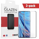 2-pack BMAX geschikt voor OPPO Find X2 Neo Screenprotector Full Cover 5D / Full Cover Glas / Met volledige dekking / Beschermglas / Tempered Glass / Glasplaatje - Zwart