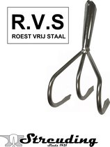 Streuding - Cultivator - Roest vrij Staal - ( RVS ) -3 tands - zonder steel - ArtNr.22867
