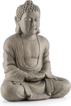 Blumfeldt Siddhartha Boeddha sculptuur 60 cm , glasvezelbeton , natuursteenoptiek , UV-, weer- en vorstresistent