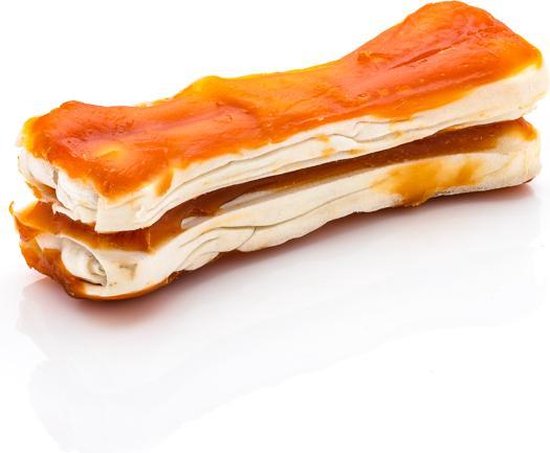 DierOKÉ - runderhuid kauwbot hond met kip - dubbeldik bot rawhide chicken - Large 130gr - 15cm