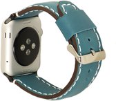 Strappery turquoise leren Apple Watch band 40 mm. Geschikt voor alle series. 100% handgemaakt (small)