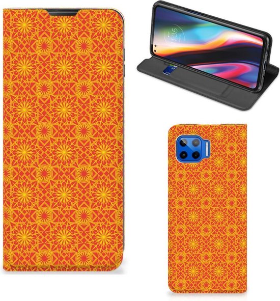 van Collega dodelijk Telefoonhoesje Motorola Moto G 5G Plus Wallet Case Batik Orange | bol.com