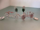 Kerstfietsjes - decoratie - 2 pcs. - roze/zalm