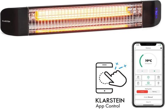 Klarstein Smartwave heater - Terrasverwarmer infrarood - 2400W - Met timer  en... | bol.com