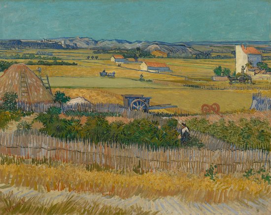 van Gogh, De oogst (La moisson), 1888 op canvas, van dit schilderij... | bol.com