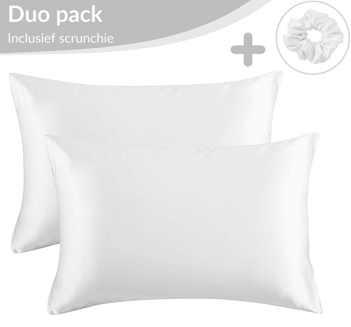 Satijnen Kussensloop Beauty Anti Allergeen - Huidverzorging - Haarverzorging - Wit - 50 x 60 2 Stu